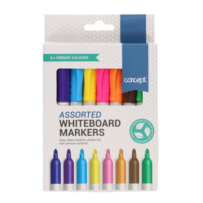 ProScribe Whiteboard Markers - Assorted Colours Pack of 8 - ABC School Supplies