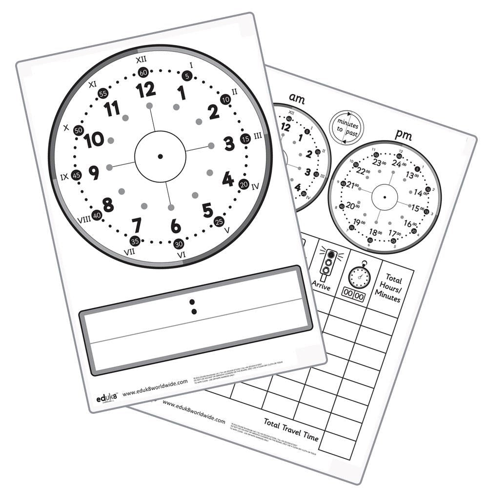 **Pupils Time Boards A4 (Pack Of 30) - ABC School Supplies