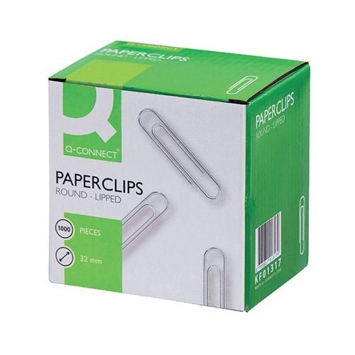 **Q - Connect Paperclips Plain 32mm (Pack of 1000) - ABC School Supplies