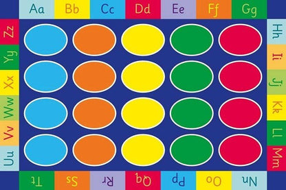 Rainbow Abc Dot Rectangle Mat - ABC School Supplies