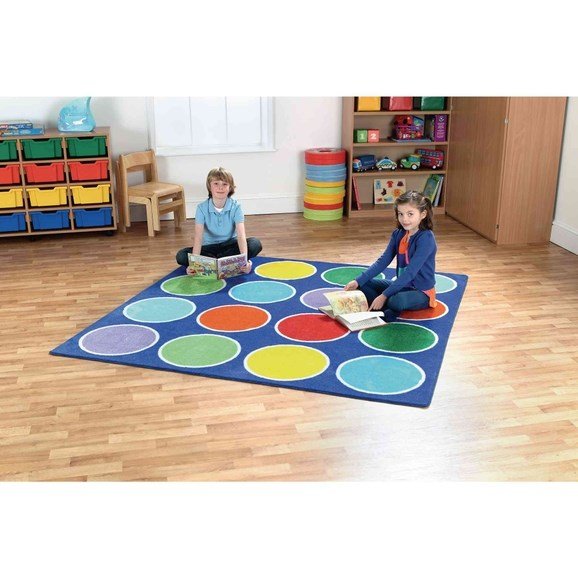 Rainbow Circle Placement Carpet - Circles - ABC School Supplies