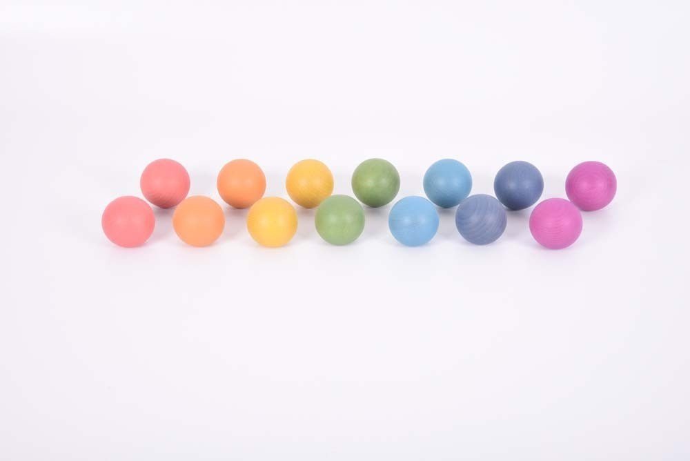 Rainbow Wooden Balls - ABC School Supplies