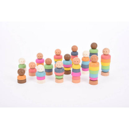 Rainbow Wooden Community People - ABC School Supplies