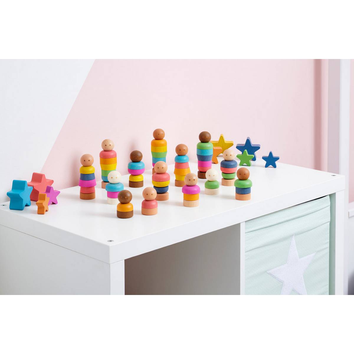 Rainbow Wooden Community People - ABC School Supplies