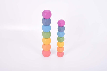 Rainbow Wooden Cubes - ABC School Supplies