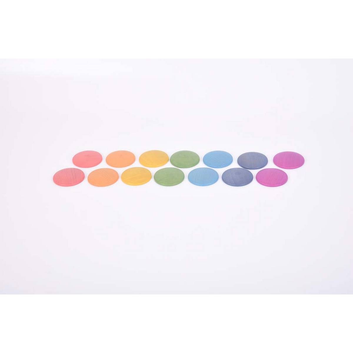 Rainbow Wooden Discs - ABC School Supplies