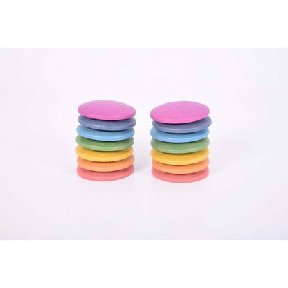 Rainbow Wooden Discs - ABC School Supplies