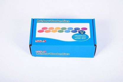 Rainbow Wooden Discs - ABC School Supplies