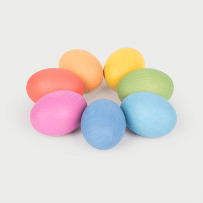 Rainbow Wooden Eggs Pack of 7 - ABC School Supplies