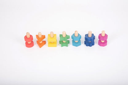 Rainbow Wooden Nuts & Bolts - ABC School Supplies