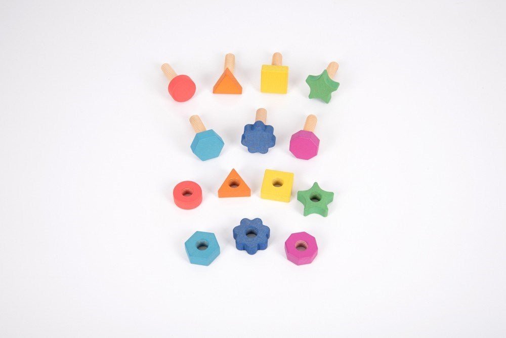 Rainbow Wooden Nuts & Bolts - ABC School Supplies