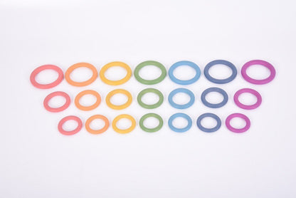 Rainbow Wooden Rings - ABC School Supplies