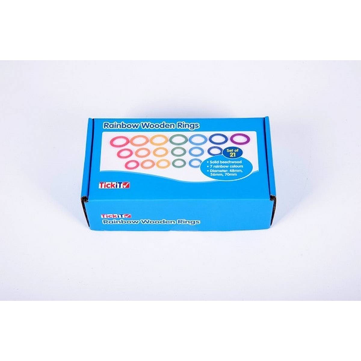 Rainbow Wooden Rings - ABC School Supplies