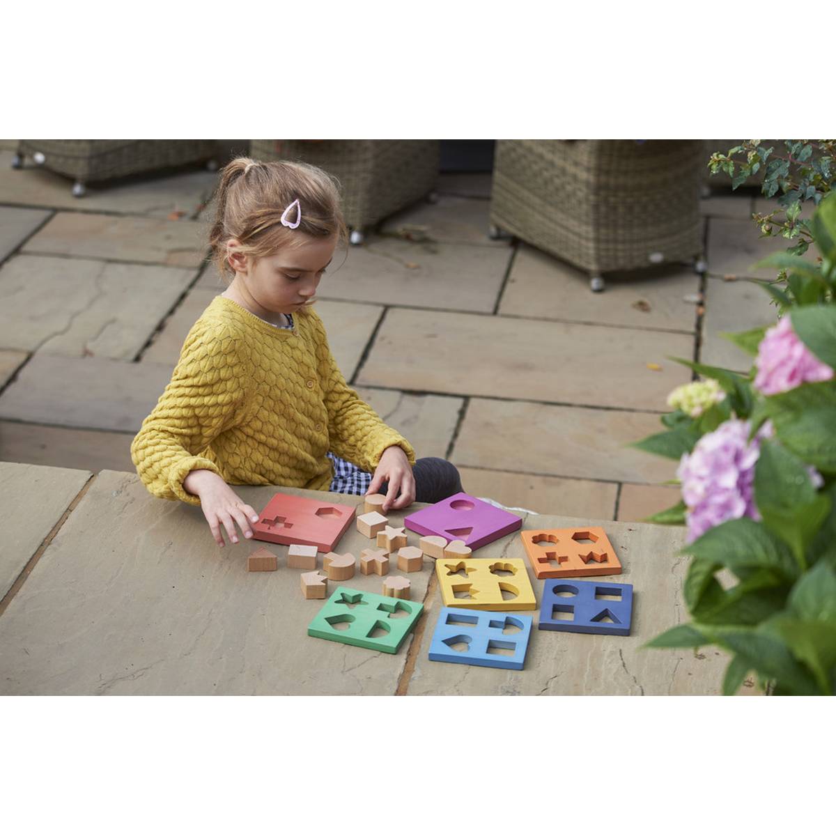 Rainbow Wooden Shape Stacker - ABC School Supplies