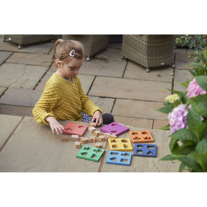 Rainbow Wooden Shape Stacker - ABC School Supplies