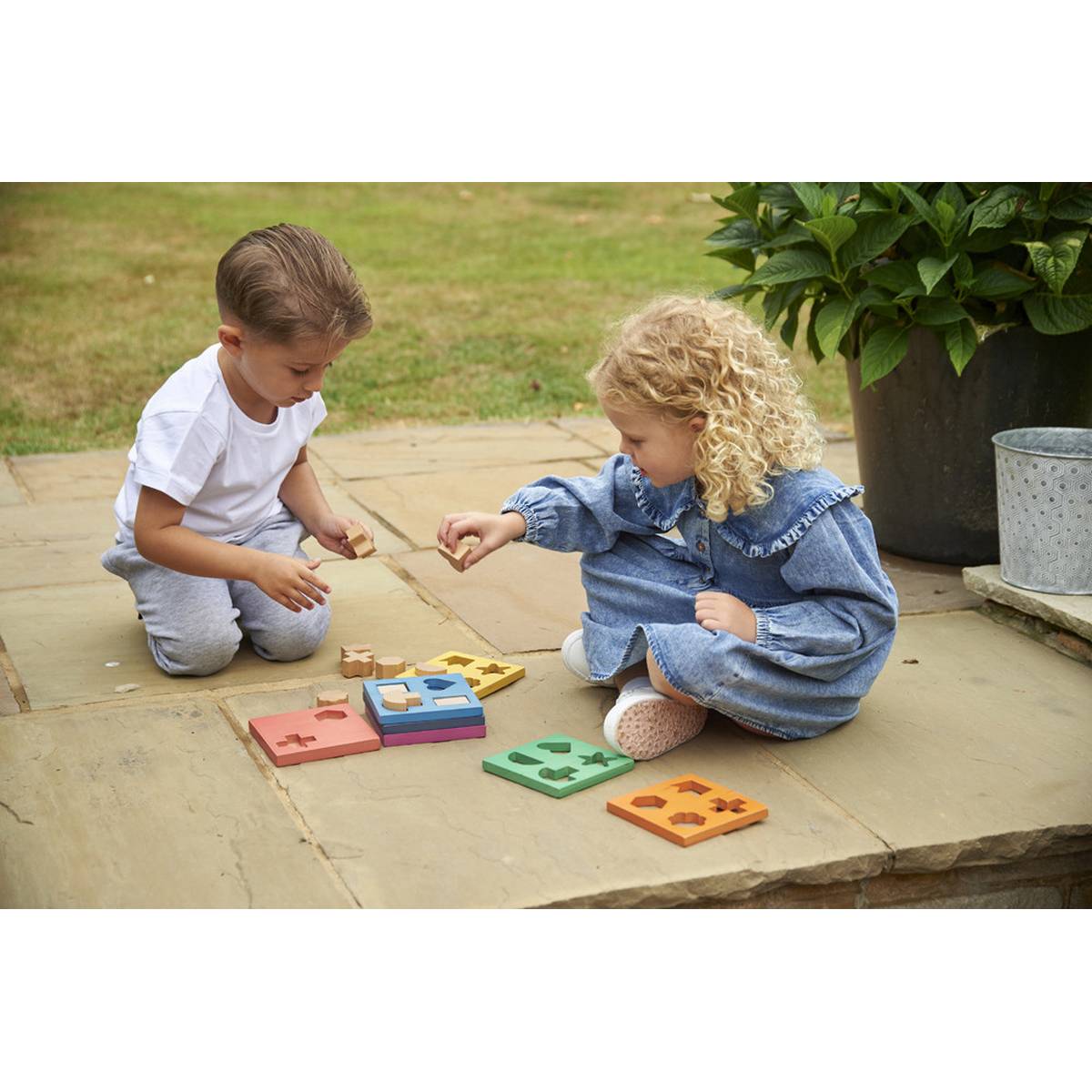 Rainbow Wooden Shape Stacker - ABC School Supplies
