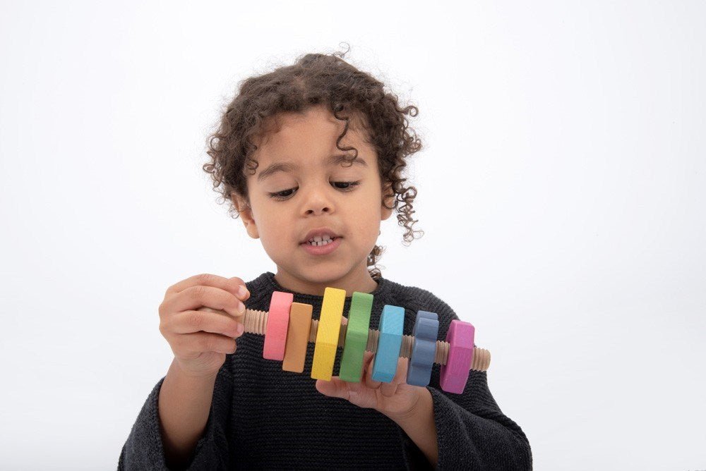 Rainbow Wooden Shape Twister - ABC School Supplies