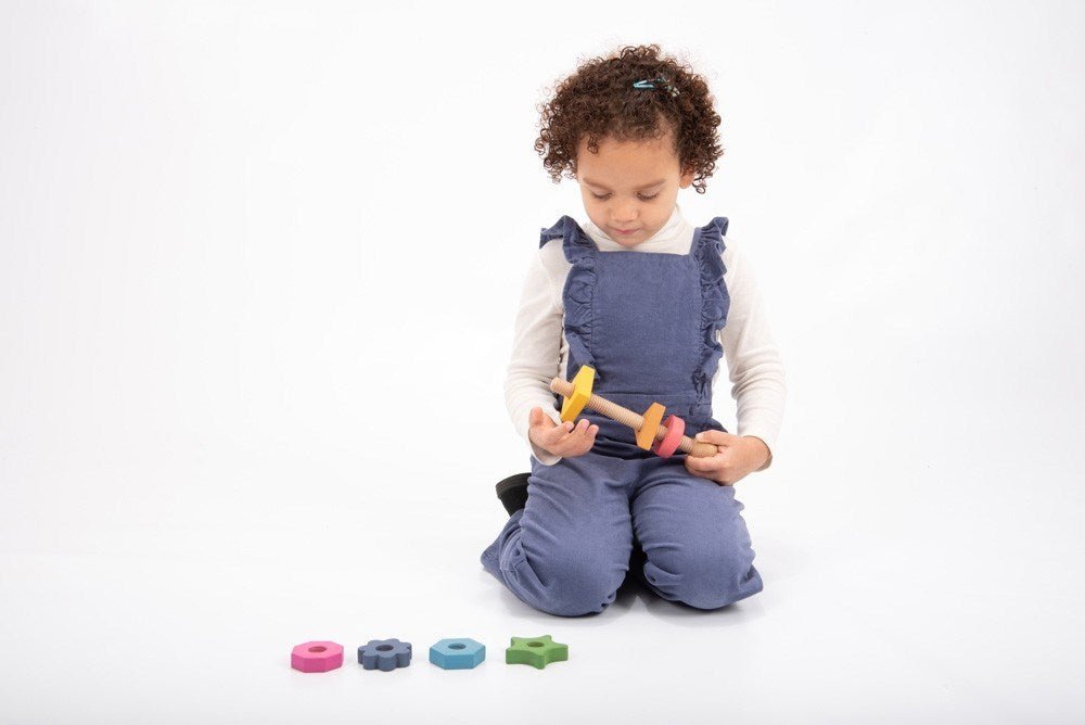 Rainbow Wooden Shape Twister - ABC School Supplies