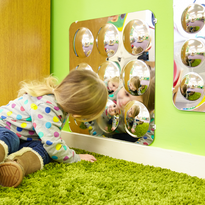 Large 16-Domed Acrylic Mirror Panel - 490mm