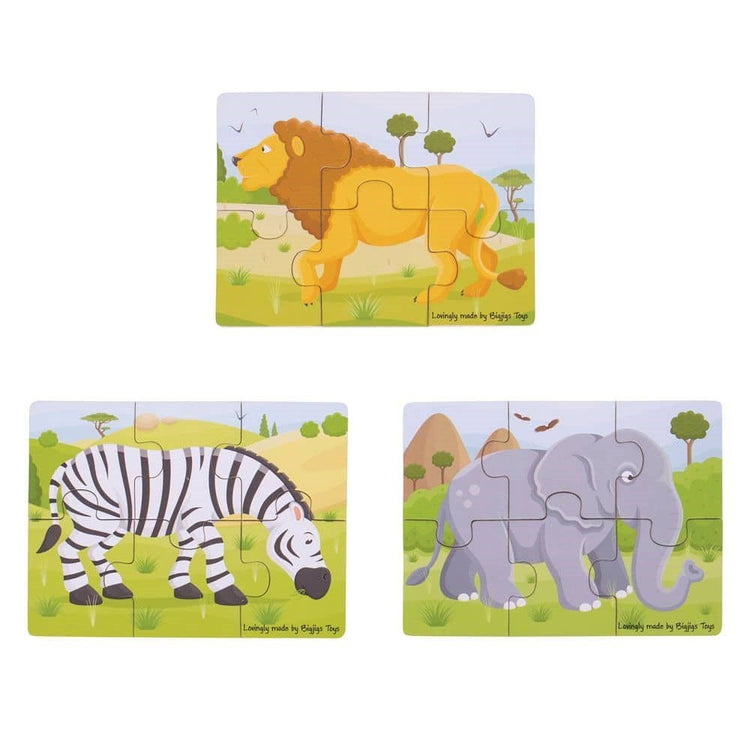 Safari (6 Piece Puzzles) - 3 Puzzles - ABC School Supplies