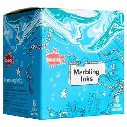 Scola Marbling Ink Assorted Box of 6 - ABC School Supplies