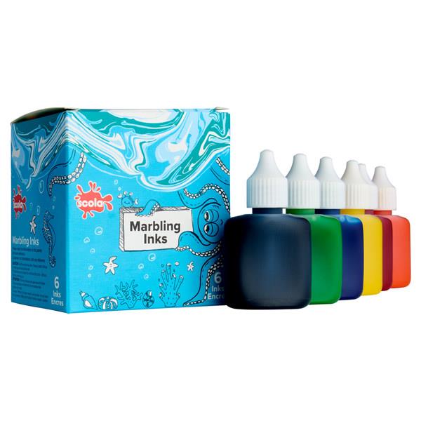 Scola Marbling Ink Assorted Box of 6 - ABC School Supplies