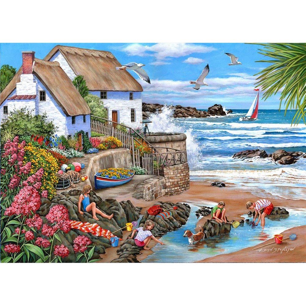 Seaspray Cottages - 1000 Piece Jigsaw Puzzle - ABC School Supplies