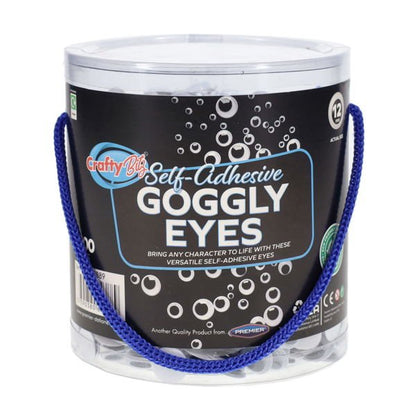 Self Adhesive Goggly Eyes 12mm Tub of 1000 - ABC School Supplies