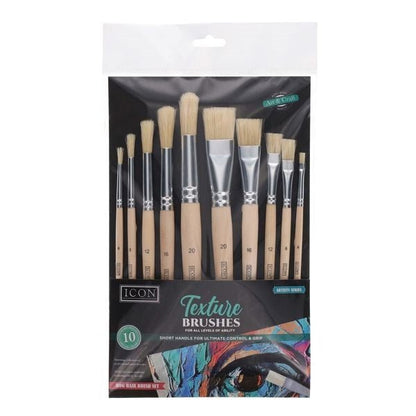 Short Handle Texture Hog Hair Brush Set Of 10 - ABC School Supplies