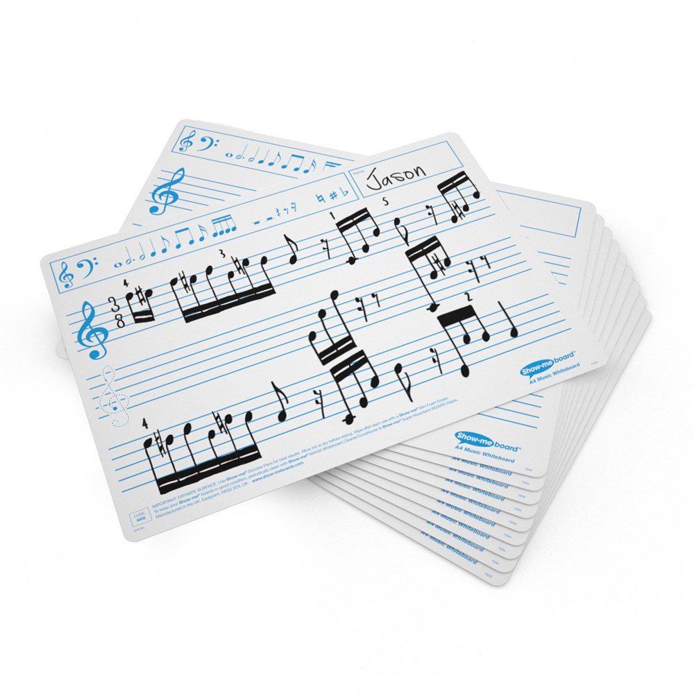Show - Me A4 Music Ruled Drywipe Boards - ABC School Supplies