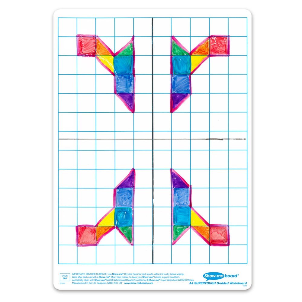 Show - Me Bulk Box Drywipe Board Pack, Pens & Erasers - Gridded/Plain, Supertough, A4 - 100 Sets - ABC School Supplies