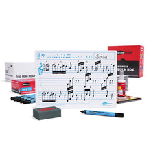 Show - Me Bulk Box Drywipe Board Pack, Pens & Erasers - Music Ruled, A4 - 100 Sets - ABC School Supplies