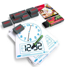 Show - Me Clock - Face Drywipe Boards, Pens & Erasers (10 of Each) - ABC School Supplies