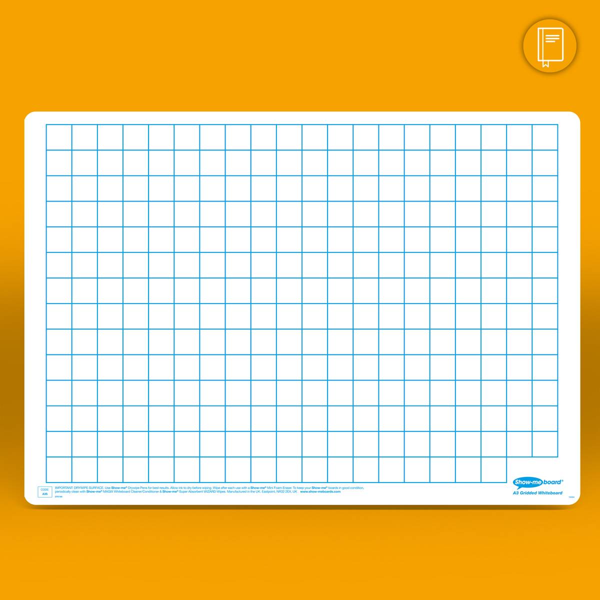 Show - Me Drywipe Board Pack, Pens & Erasers - Gridded/Plain, A3 - 5 Sets - ABC School Supplies