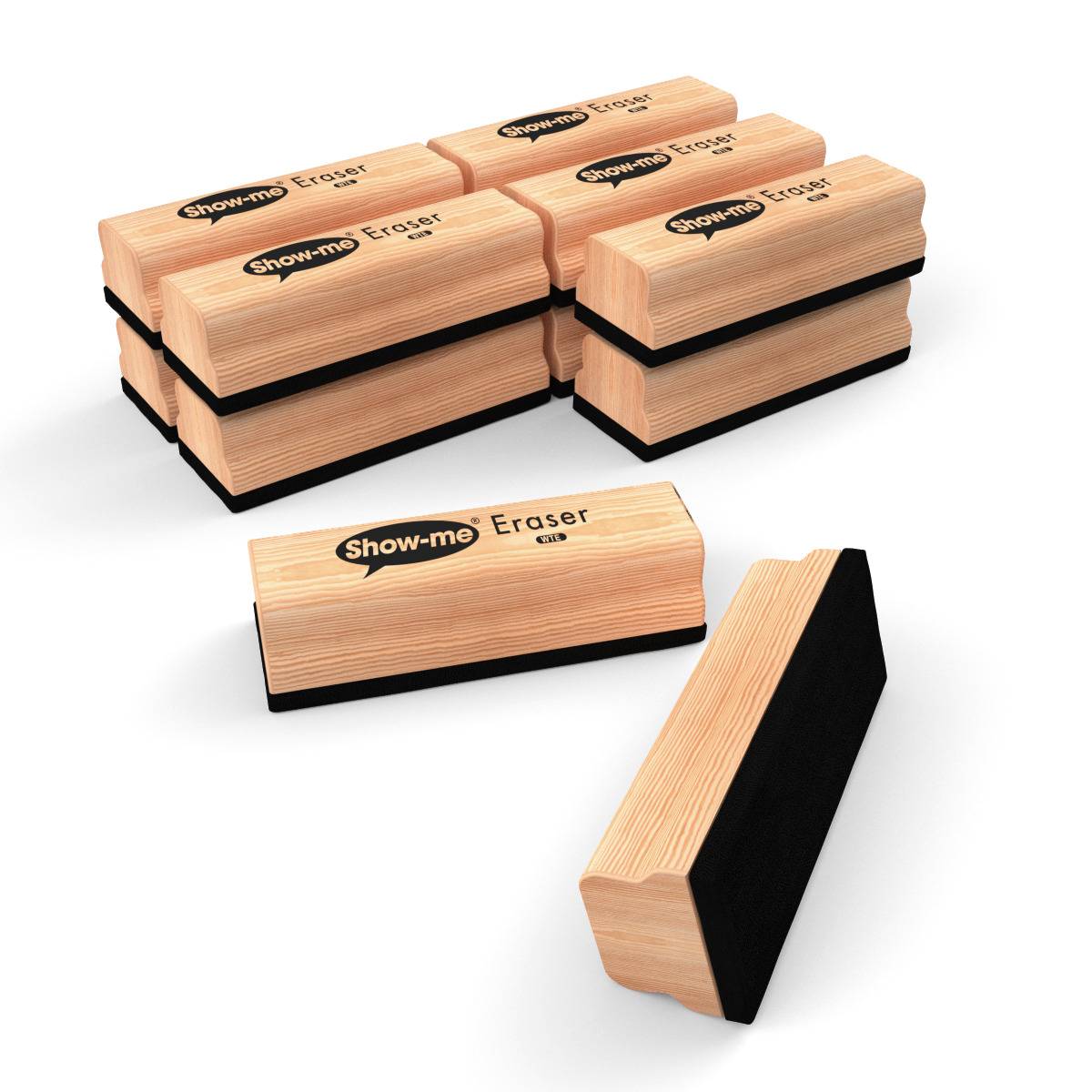 **Show - Me Large Wooden Handled Erasers Pack of 12 - ABC School Supplies