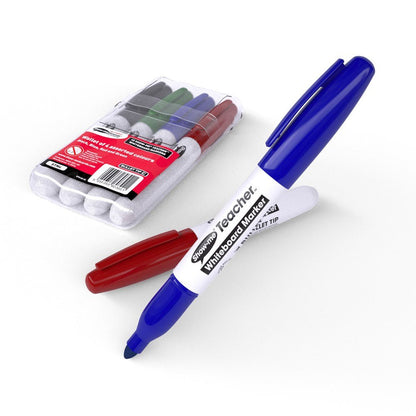 **Show - Me Teacher Drywipe Markers - Assorted Pack of 4 - ABC School Supplies
