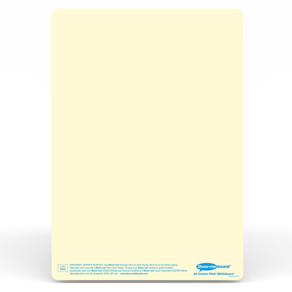 Show - Me Tinted Drywipe Board - Plain - Cream - ABC School Supplies
