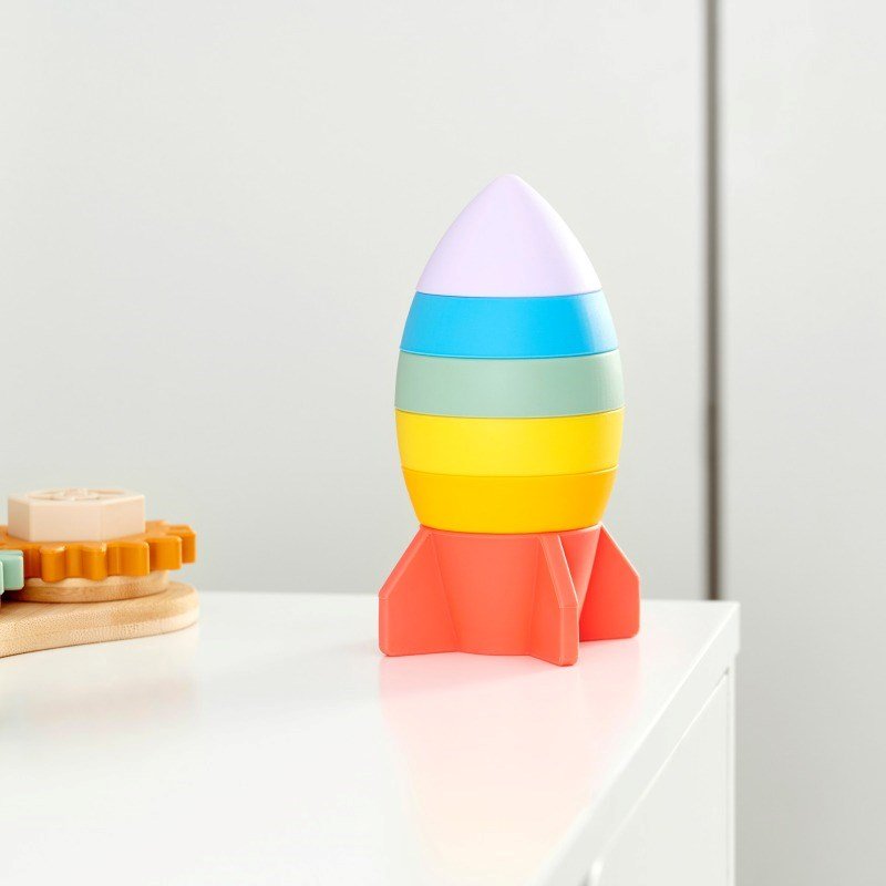 SiliSoft Rocket Stacker (Rainbow) - 6 Pack - ABC School Supplies