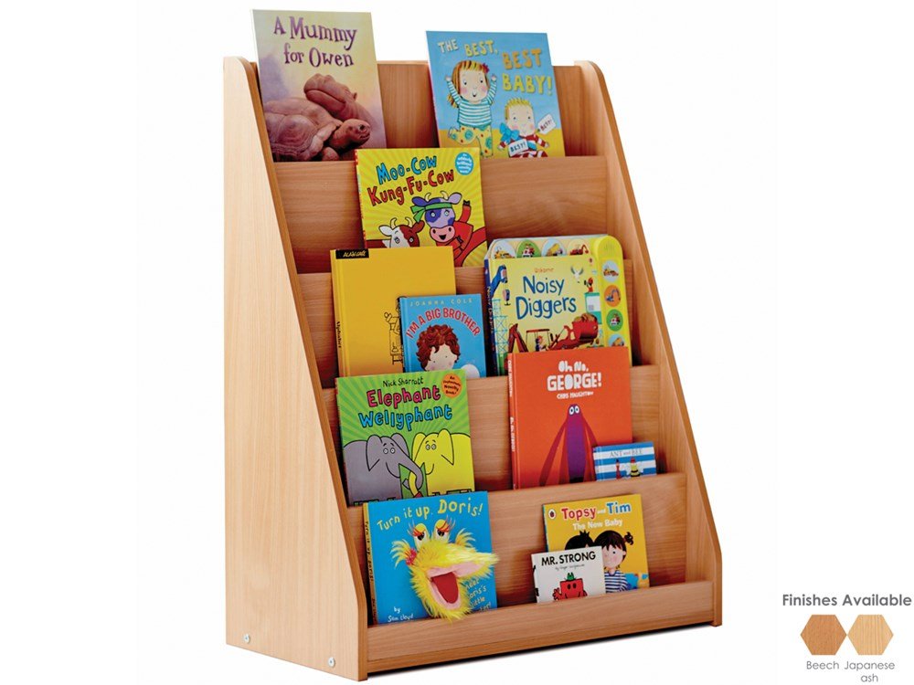 Single Sided Static Book Library Storage Unit with 5 Stepped Shelves - ABC School Supplies