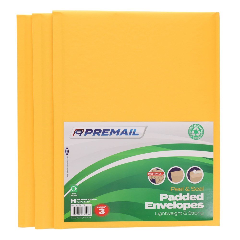 Size H Padded Envelopes Pack of 3 - ABC School Supplies