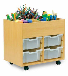 Small Art Storage Unit With Top Storage And 4 Trays - ABC School Supplies