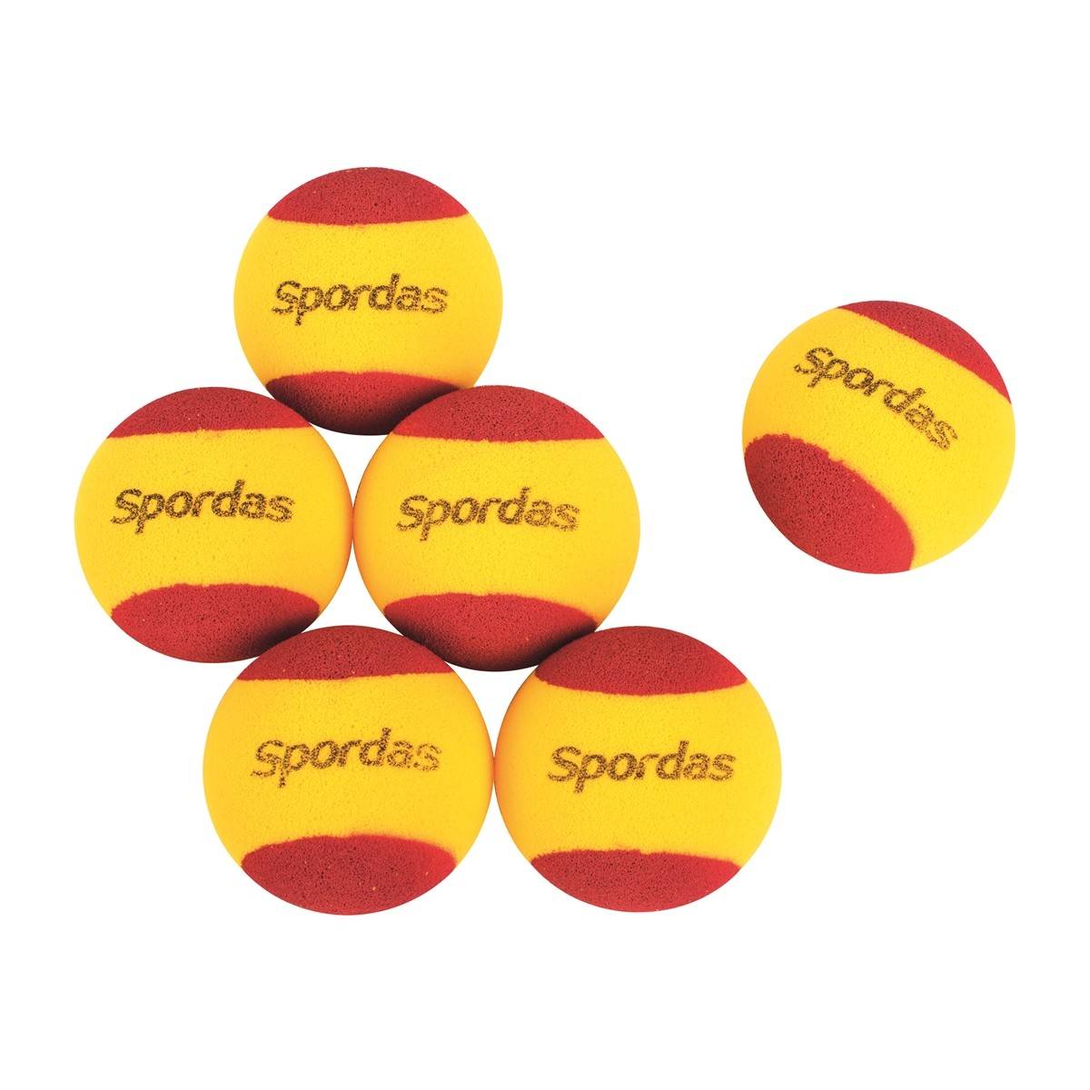 **Spordas Foam Tennis Ball 70Mm - Set Of 6 - ABC School Supplies