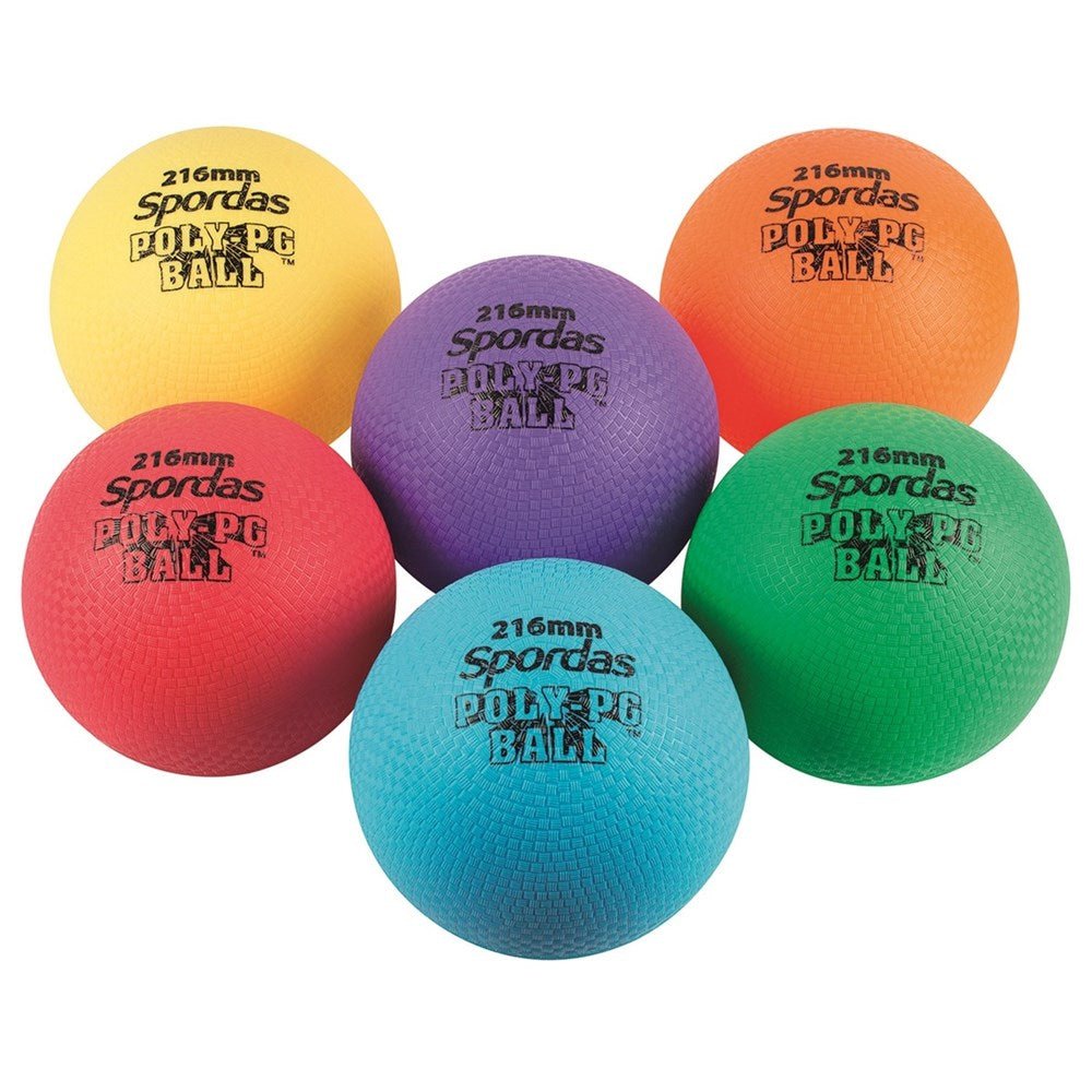 Spordas Set Of 6 Colored Poly Pg Balls 15.2Cm - ABC School Supplies