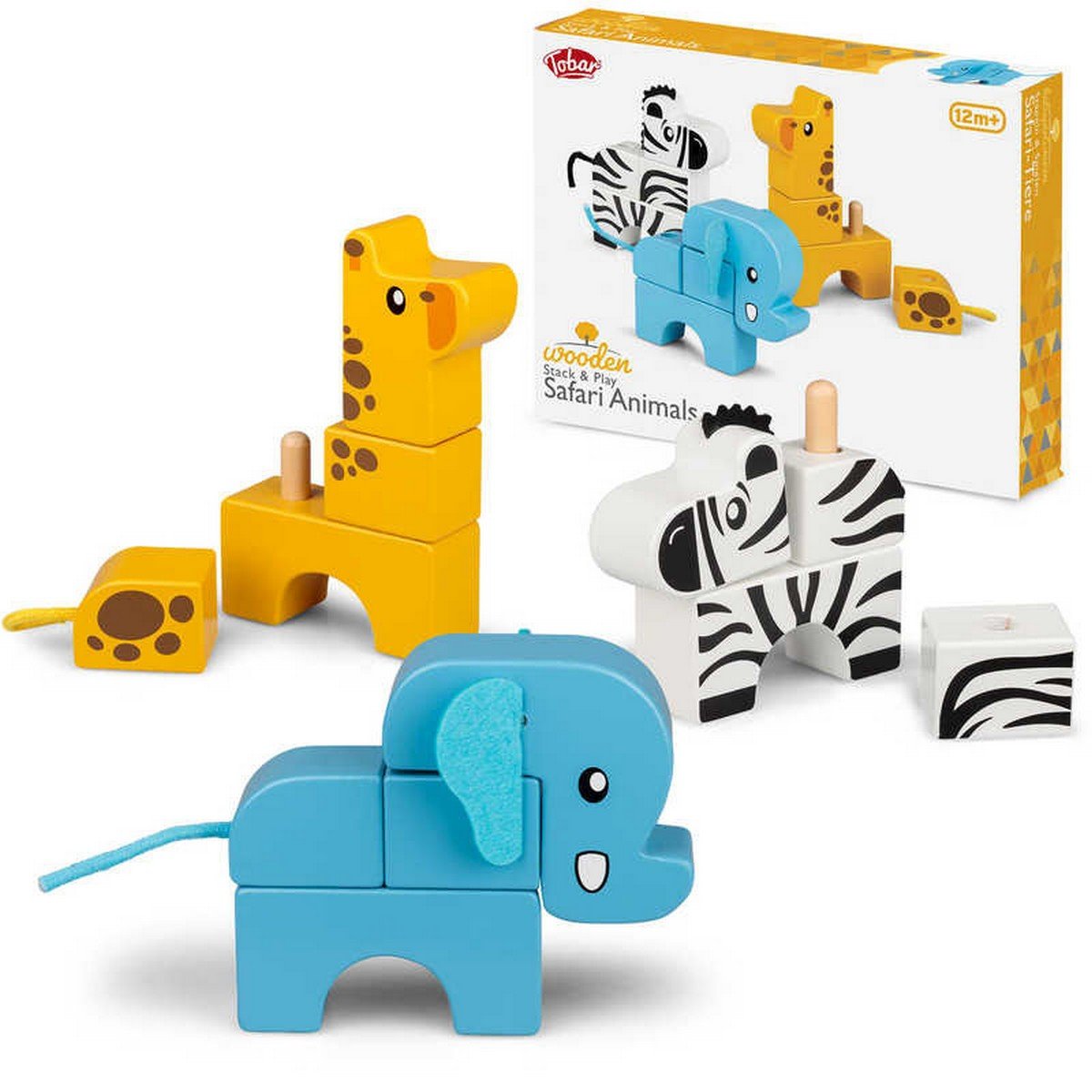 **Stack And Play Wooden Safari Animals - ABC School Supplies