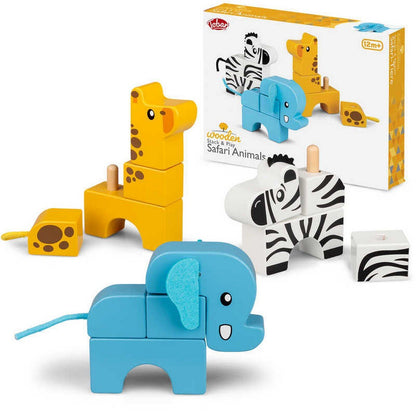 **Stack And Play Wooden Safari Animals - ABC School Supplies