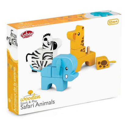 **Stack And Play Wooden Safari Animals - ABC School Supplies