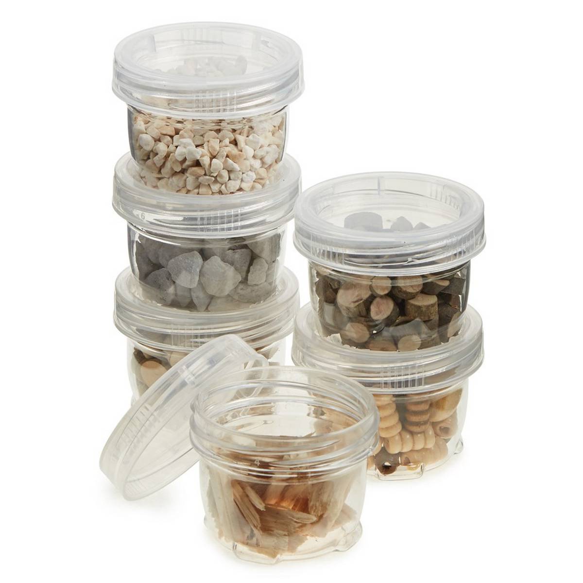 **Stackable Transparent Pots - Pack Of 6 - ABC School Supplies