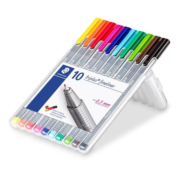 Staedtler Triplus 334 Fineliner Pen Assorted - Pack Of 10 - ABC School Supplies