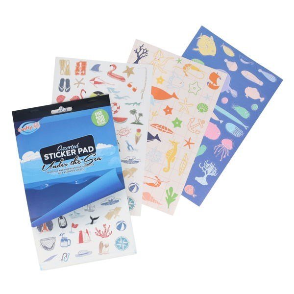 Sticker Pad - Under The Sea 200+ Assorted - ABC School Supplies