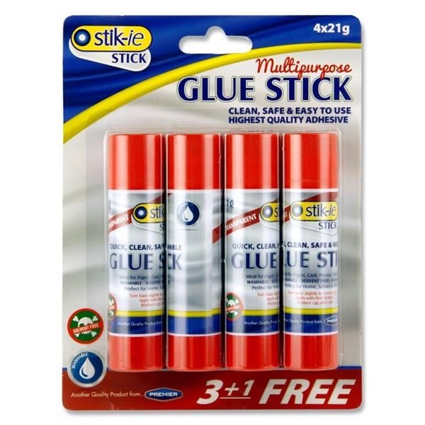 Stik.ie 3+1 Free 21G Glue Sticks - ABC School Supplies